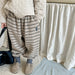 Randig Joggingbyxa – Mjuk som en Kram Unisex, Blå/Grå/Beige, Bomull, Storlek 0–6 år