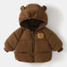 Vinterjacka med Björn-emblem – Beige/Brun, Polyester, Storlek 0–6 år