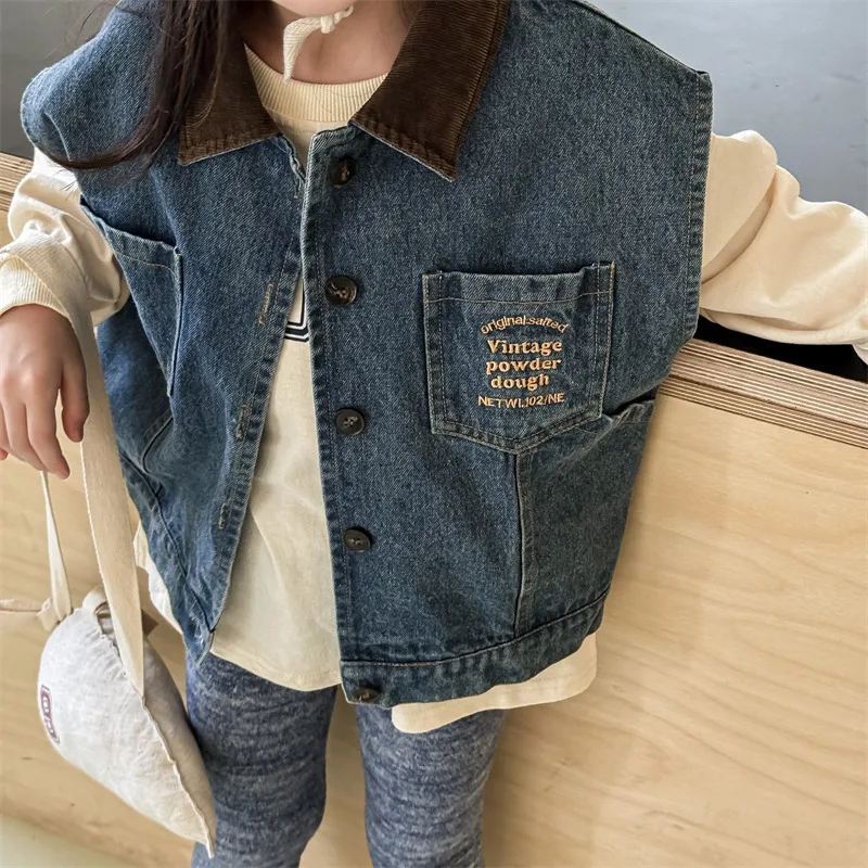 Barns Denimväst – Ärmlös Bodywarmer i Vintage-stil (9 mån–6 år)