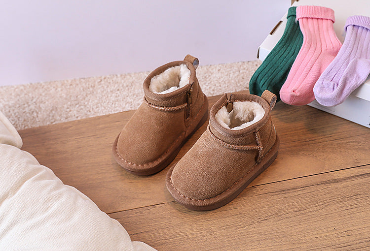 Ankelstövel – Noua Unisex, Brun/Svart/Grå, Mocka, Storlek 18–25