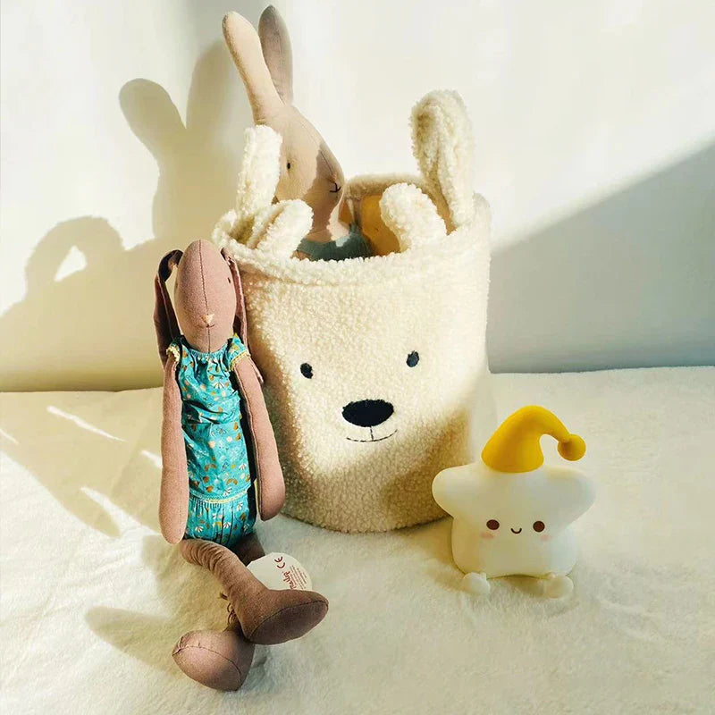 Mjuk Teddy Förvaringskorg för Småbarn – Hopfällbar, Tvättbar & Charmig Design