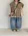 Väst med knäppning – Explorer Unisex, Beige/Brun, Bomull, 0–8 år