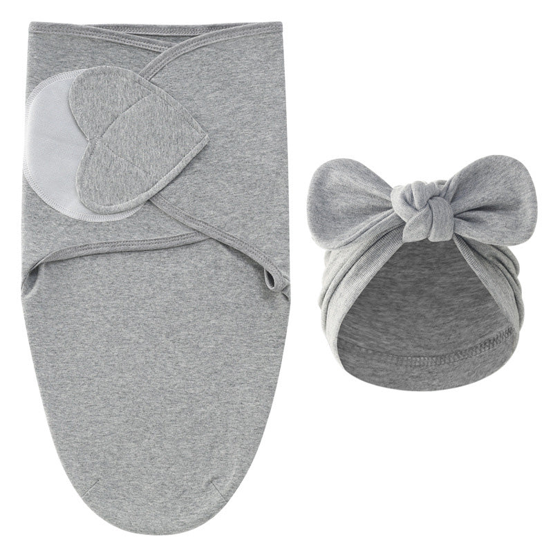 Inbäddningsfilt & Mössa – DreamNest Luxe, Unisex, Grå/Grön/Rosa/Vit/Brun, Bomull, Nyfödd