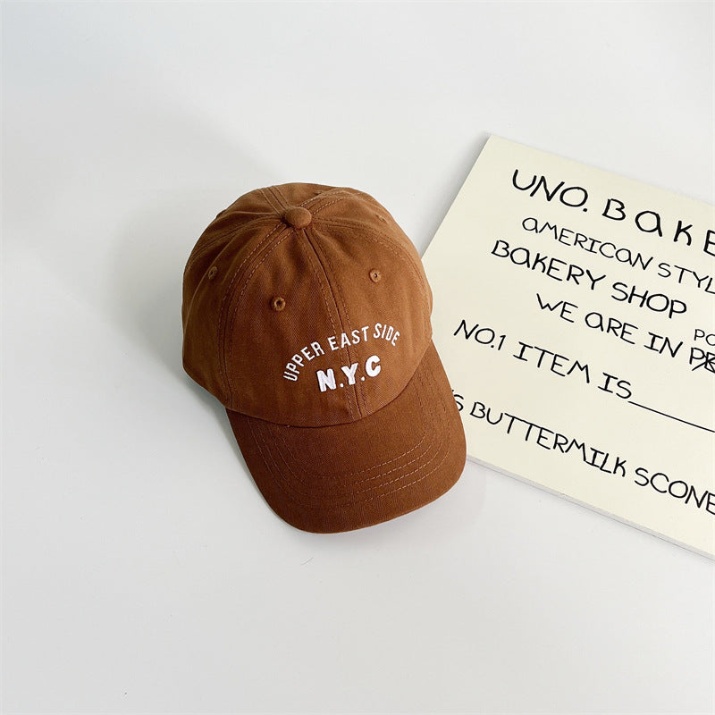 Basebollkeps – NYC Unisex, Grön/Röd/Svart/Blå/Orange/Vit/Brun, Bomull, Storlek 1–7 år