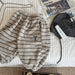 Randig Joggingbyxa – Mjuk som en Kram Unisex, Blå/Grå/Beige, Bomull, Storlek 0–6 år