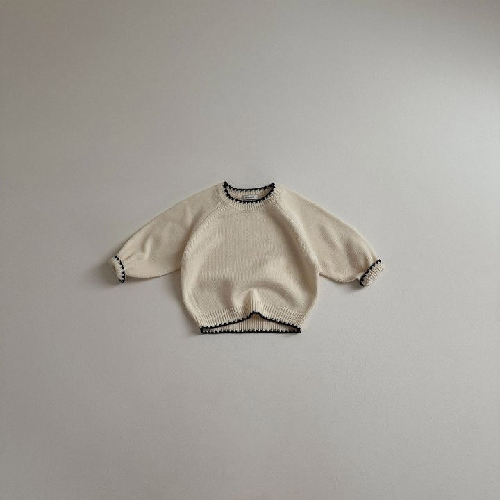 Stickad Tröja Retro – Toem Flicka, Brun/Beige/Vit, Bomull, Storlek 0–7 år