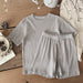 Unisex sommarset i ribbad bomull för baby och småbarn – T-shirt + shorts – Bomull – Little Loom – Gul, Grå, Blå, Rosa, Grön – Storlek 0–4 år