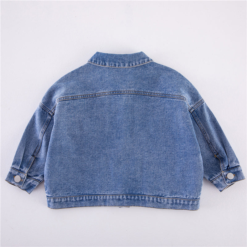 Klassisk Jeansjacka – Unisex, Blå/Svart, Bomull, Denim, Storlek 1–8 år