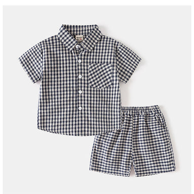 Noan Set Barn – Sommaroutfit 1–6 år – T-shirt & Shorts – Unisex – Mjuk bomull – Bekväm & trendig – Blå