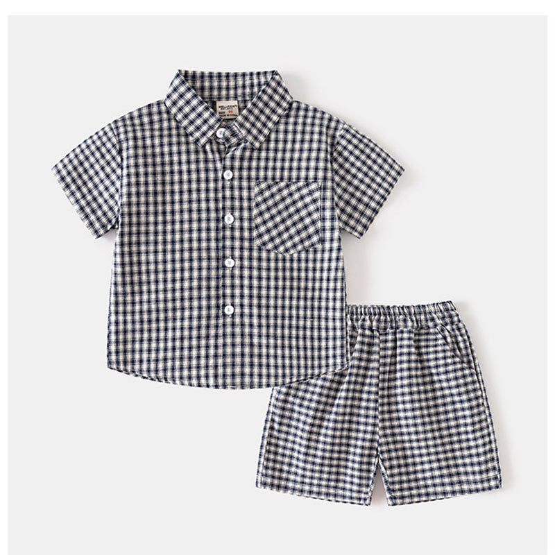 Noan Set Barn – Sommaroutfit 1–6 år – T-shirt & Shorts – Unisex – Mjuk bomull – Bekväm & trendig – Blå