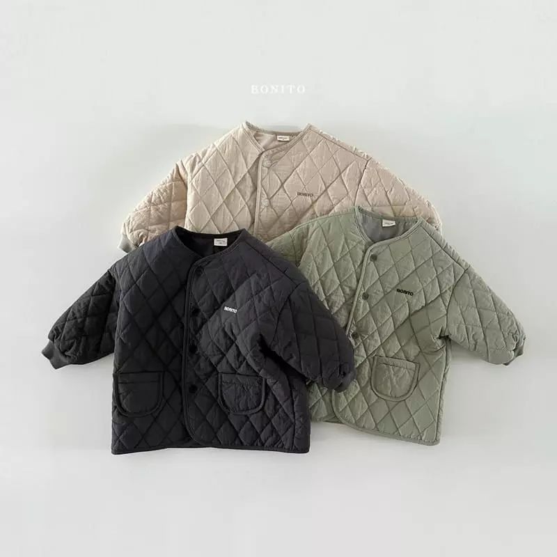 Vadderad jacka – Bonito Unisex, Beige/Svart/Grön, Bomull, Storlek 0–4 år