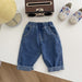 Jeans med Avslappnad Passform – Unisex, Blå/Svart/Aprikos, Bomull, Denim, 0–5 år
