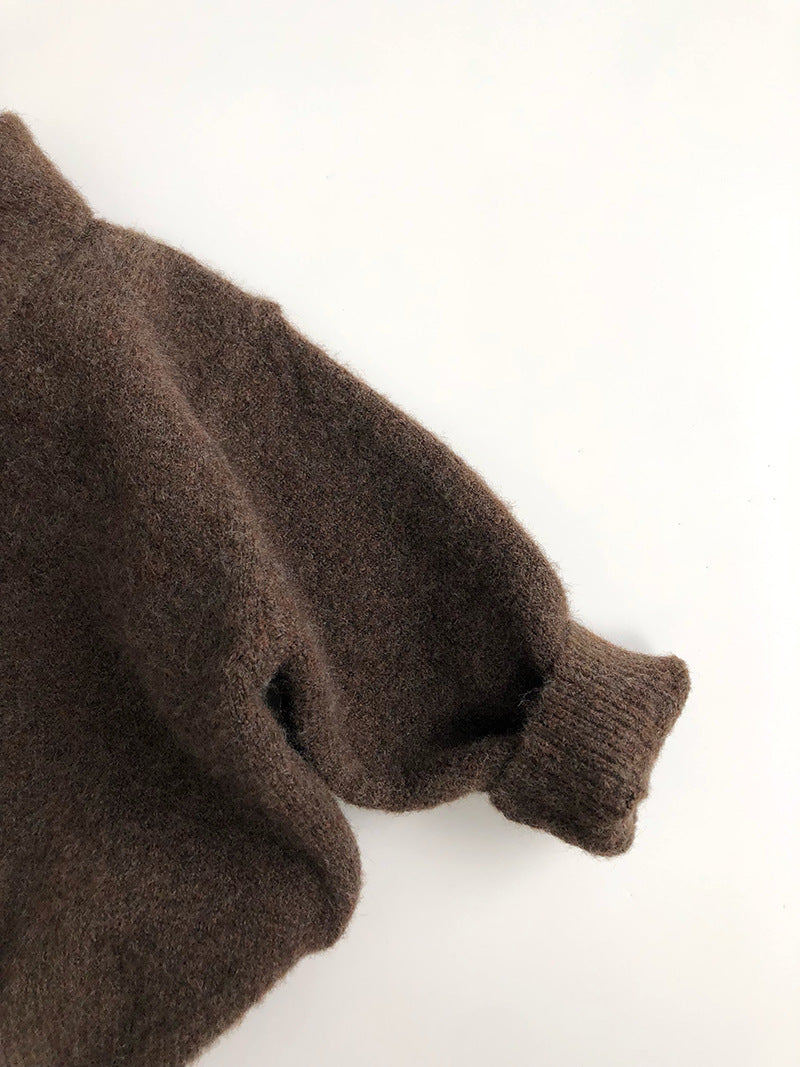 Pikétröja – Moga Unisex, Beige/Brun, Bomull, Ull, Storlek 1–7 år