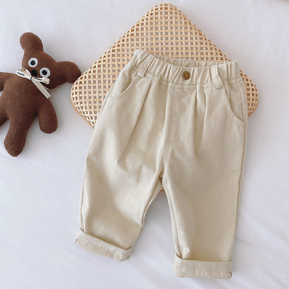 Casualbyxor med resår i midjan - Comfort Boys, Beige/Brun, Storlek 1-5 år
