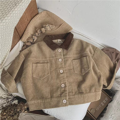 VintageCord Barn Corduroyjacka | Corduroyjacka Unisex | 9 Månader – 3 År | Varm Höstlook med Mjuk Krage