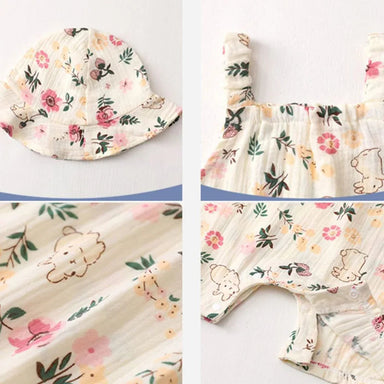Babypaket utan ärmar med solhatt – Lätt & Bekvämt för Varmt Väder | För 1–24 månader