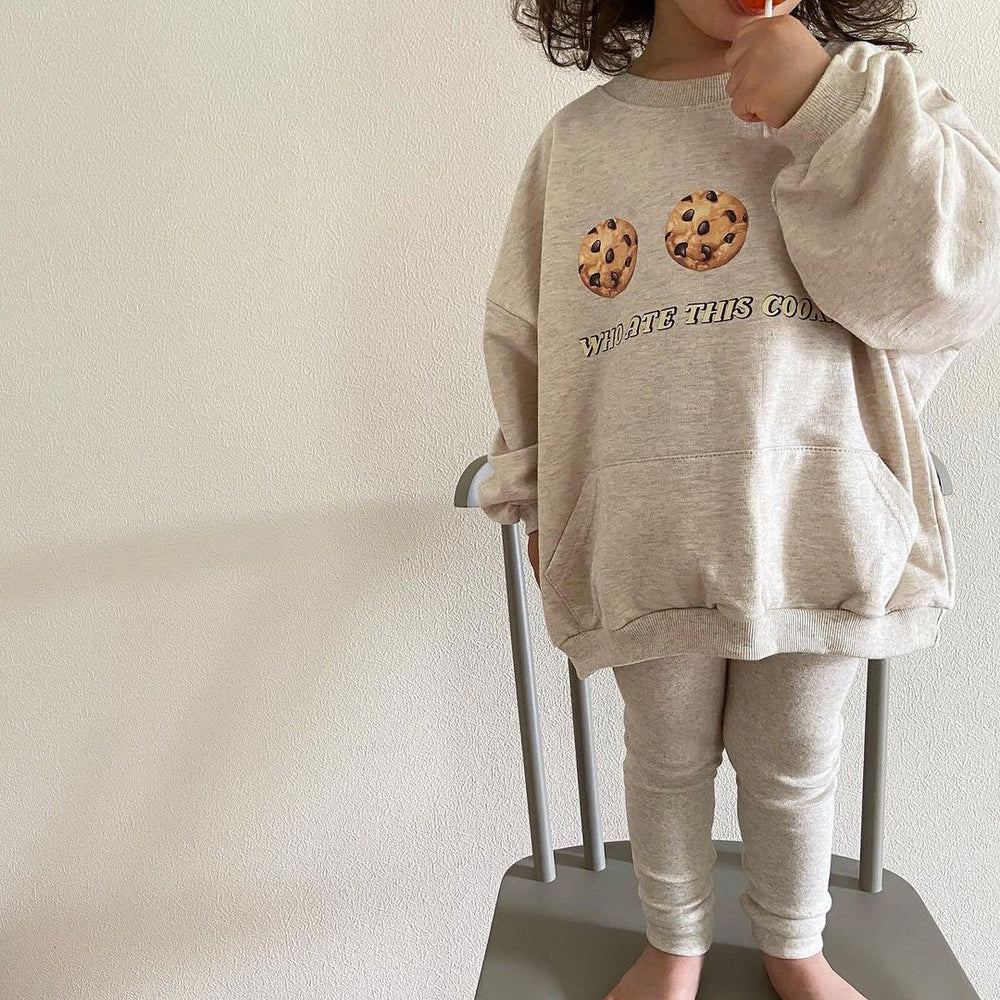 Tröja med kakor – Cookiecrew Pojkar/Flickor, Brun/Grå, Bomull, Storlek 0–5 år