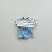 Mini Energy Baby T-shirt – Randig bomullströja med texttryck | Unisex | Storlek 0–3 år