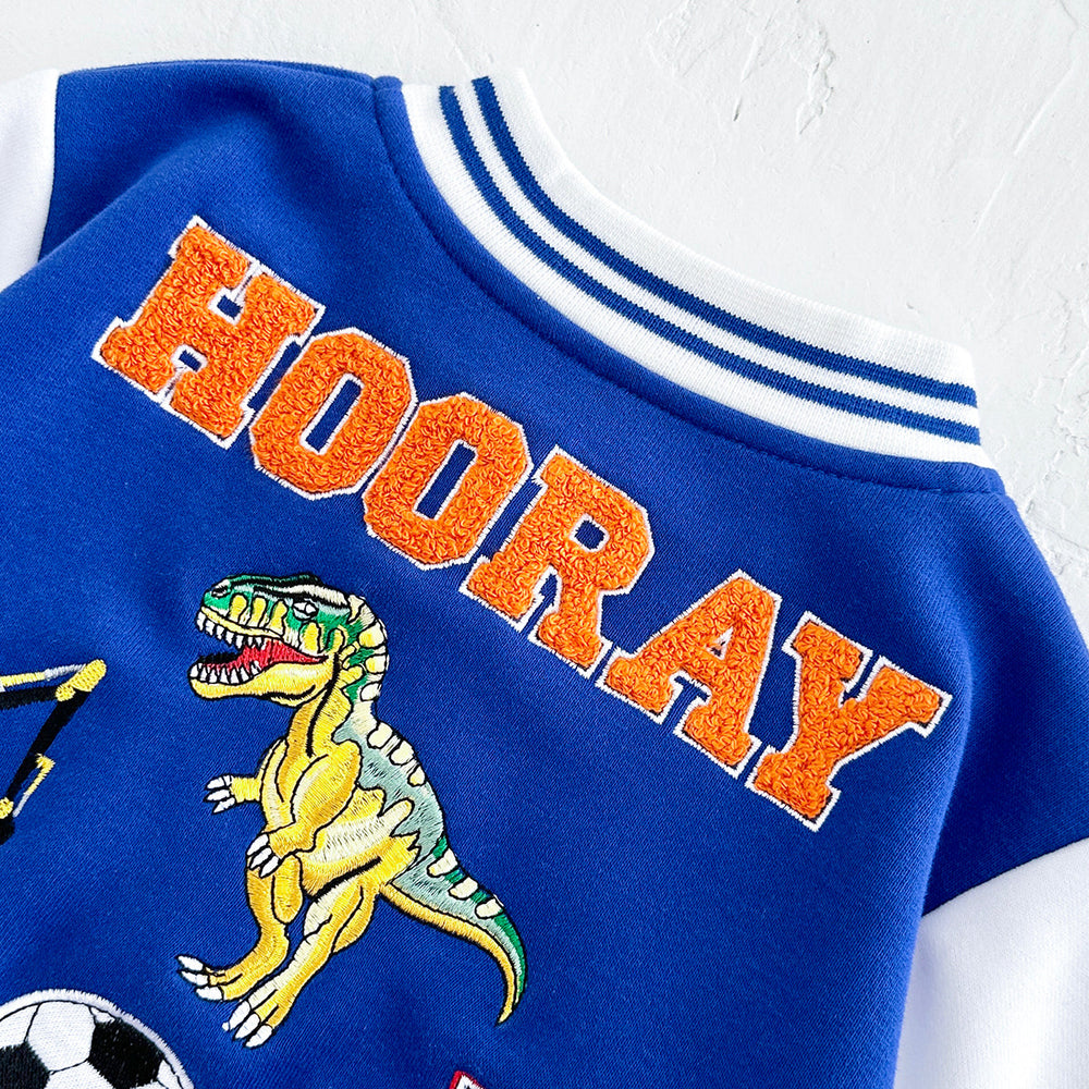 Baseballjacka – Asmara Unisex, Blå/Rosa, Bomull, Storlek 0–3 år
