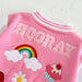 Baseballjacka – Asmara Unisex, Blå/Rosa, Bomull, Storlek 0–3 år