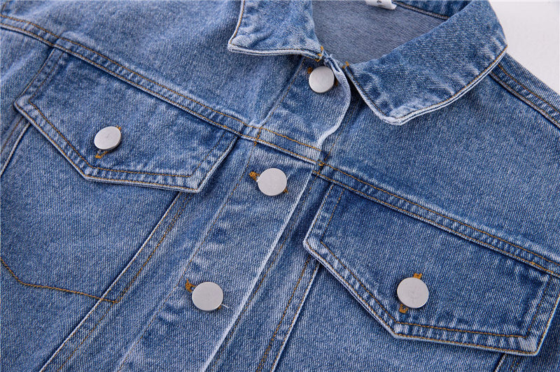 Klassisk Jeansjacka – Unisex, Blå/Svart, Bomull, Denim, Storlek 1–8 år