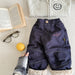 Byxa med Fleecefoder – Little Explorer Unisex, Blå/Grön/Randig, Bomull, Storlek 0–6 år