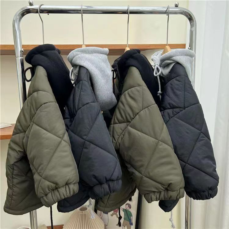 Vadderad hoodiejacka – CozyShield Unisex, Blå/Grön, Bomull, 0–6 år