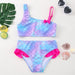 Flickor Tankini Baddräkt Sjöjungfruprint – Sommarstrandkläder | 3-12 år