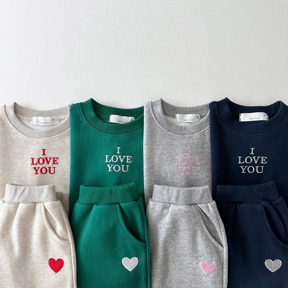 Träningsset I Love You – Baby, Småbarn, Förskolebarn, Barn, Bomull, Storlek 0–6 år