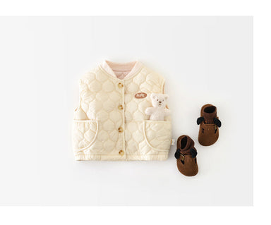 Vadderad Västd - CozyNest Unisex, Beige/Brun, Bomull, Storlek 0–4 år