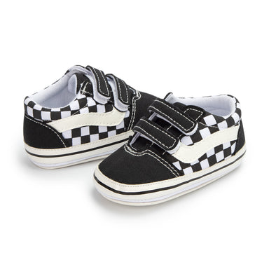TinySteps Checker Babysneakers 0–1,5 år – Första Skor Halkfria | Kardborreband | Rutig Canvas