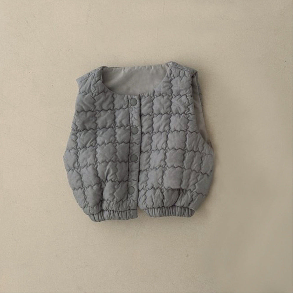 Vadderad Väst | CloudNest Unisex, Grå/Beige, Bomull, 0–3 år