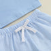 Touchdown Sommerset för Pojkar | T-shirt med Rugbyboll & Ljusblå Shorts | Bomull & Polyester | 6 mån–4 år | Sportig Babyoutfit
