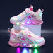 Rainbow Glitter LED Barnsneakers – Lysande Sula | Stl. 22-35