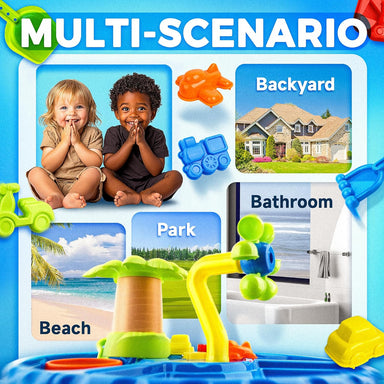 AquaPlayland 3-i-1 Sand- och Vattensbord för Barn | Lekbord med Tillbehör (2–6 År)