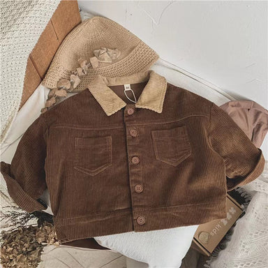 VintageCord Barn Corduroyjacka | Corduroyjacka Unisex | 9 Månader – 3 År | Varm Höstlook med Mjuk Krage