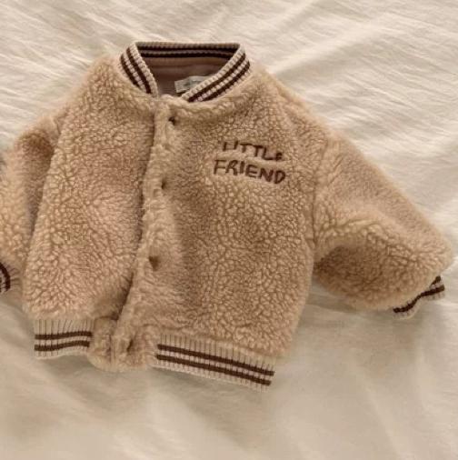 Teddy Bomberjacka för Barn | Mjuk och Varm Vinterjacka Unisex | 9 Månader – 3 År | Fleece-look med Sportiga Mudds