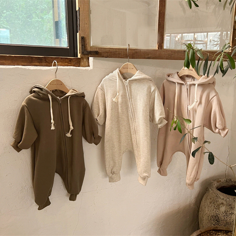 Babydräkt med Huvud – Moussy Jumpsuit i Bomullsblandning (0–3 år) – Unisex, Mjuk & Lätt att Ta På