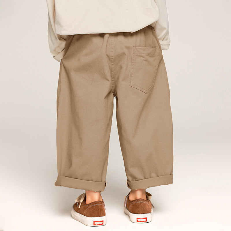 Byxa – Dean Unisex, Khaki/Grå, Bomull, Storlek 2–7 år