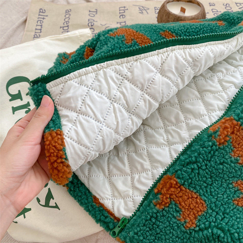 Fleeceväst med Björnmotiv – Björnar Unisex, Svart/Grön, Storlek 1–6 år