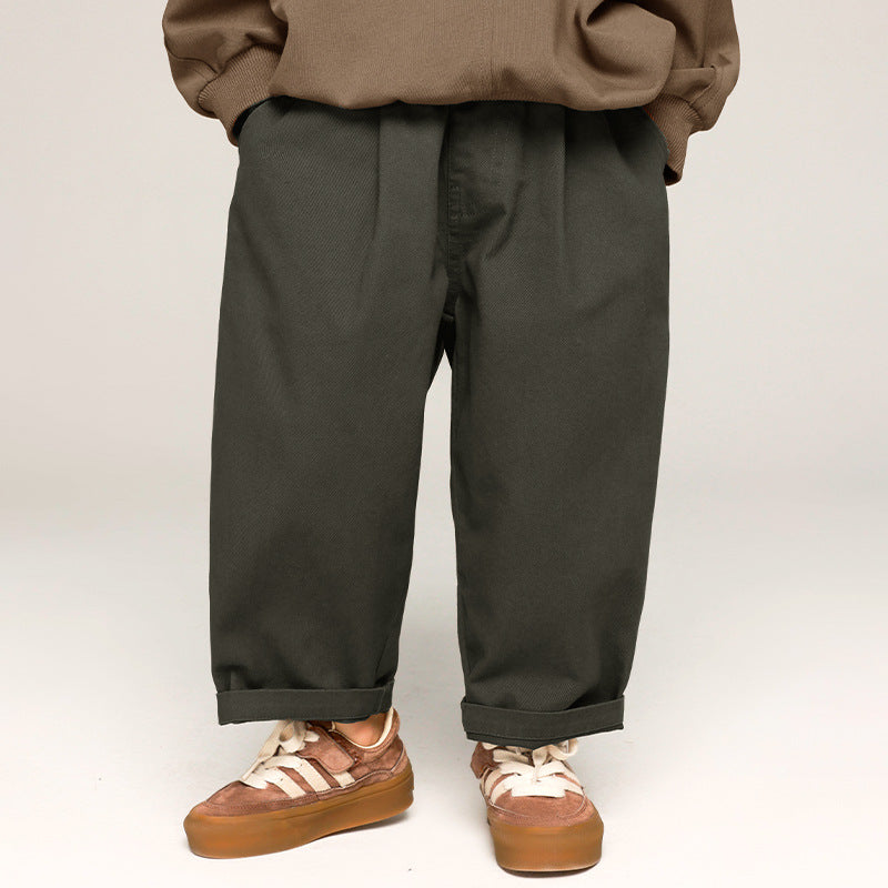 Byxa – Dean Unisex, Khaki/Grå, Bomull, Storlek 2–7 år