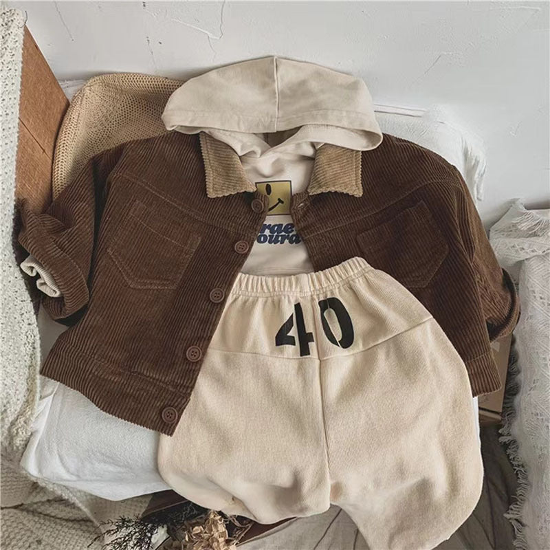 VintageCord Barn Corduroyjacka | Corduroyjacka Unisex | 9 Månader – 3 År | Varm Höstlook med Mjuk Krage