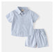 Noan Set Barn – Sommaroutfit 1–6 år – T-shirt & Shorts – Unisex – Mjuk bomull – Bekväm & trendig – Blå