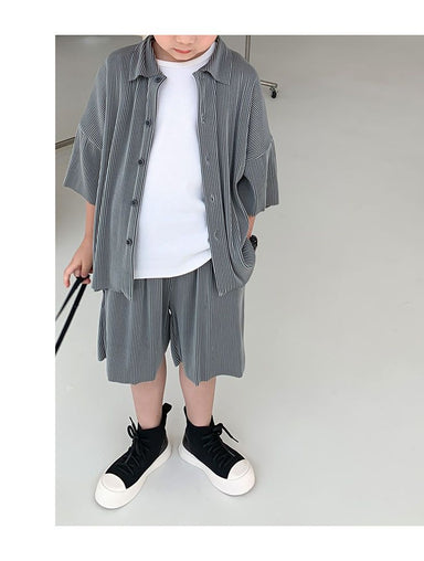 Nuvin Breeze Sommarset Barn – 2-delat Oversized Skjorta + Shorts – Unisex – Andningsbart – 0–9 år