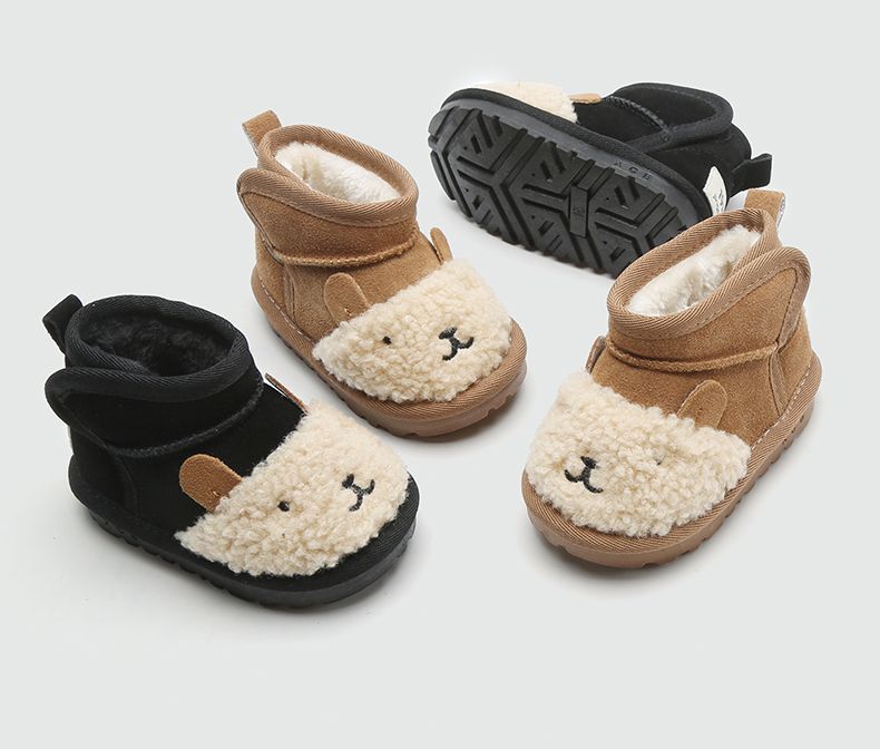 Ankelstövel med Tecknat Motiv – Nico Unisex, Brun/Svart, Mocka, Storlek 18–39