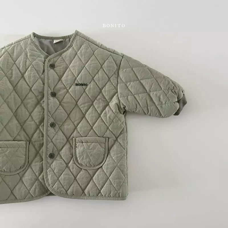 Vadderad jacka – Bonito Unisex, Beige/Svart/Grön, Bomull, Storlek 0–4 år