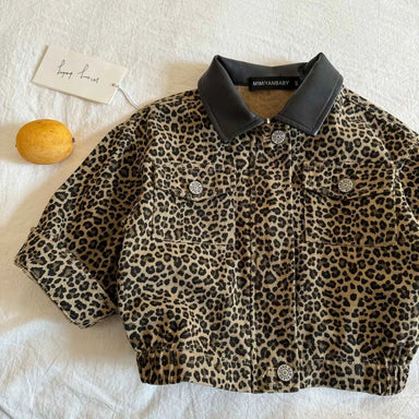 NAROO Leopard Barnjacka – Leopardmönstrad Jacka Unisex Bomull (0–8 år)