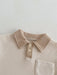 Luca Polo Babyset – Somrig Ribbad Outfit med Polokrage – Unisex | Storlek 0–3 år | Maison Minimi
