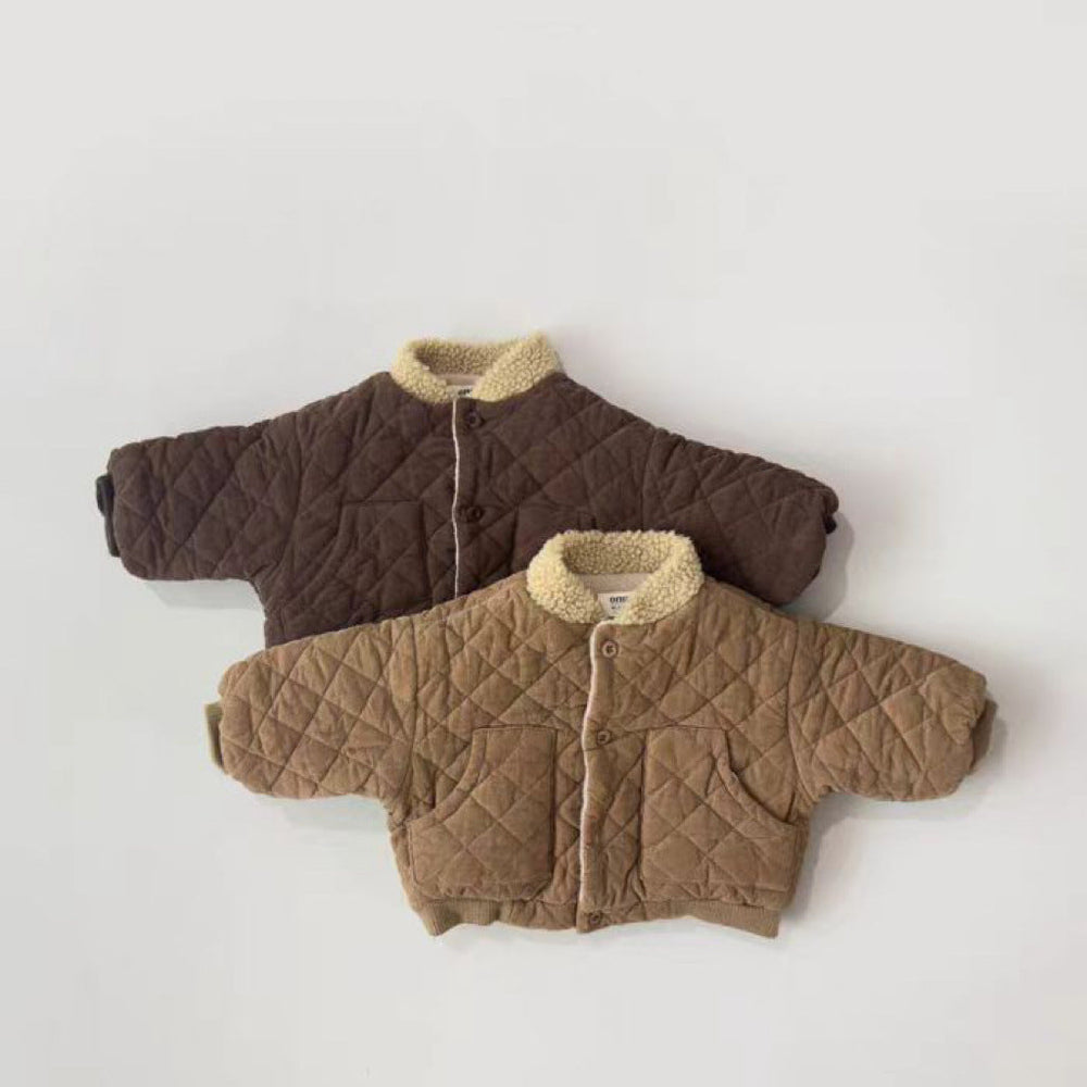 Vadderad jacka – Little Wanderer Pojkar, Brun/Beige, Bomull, Storlek 0–3 år