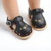 Babysandaler med Blombroderi – Little Steps Flickor, Svart/Rosa/Beige/Grön/Vit, Storlek 0–2 år